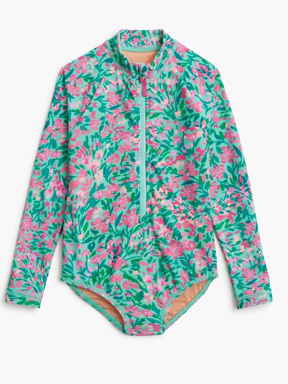 Crewcuts Girls’ Floral rash guard bathing suit, size 8